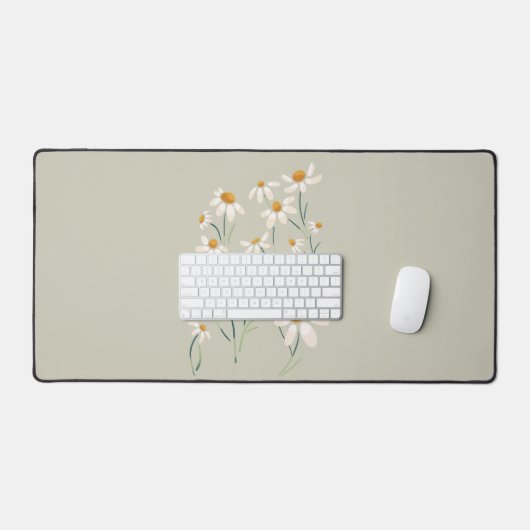 Wilde Ästhetik Chamomile Delikate Blume Schreibtischunterlage (Tastatur & Maus)