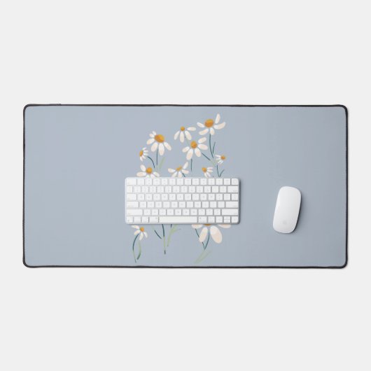 Wilde Ästhetik Chamomile Delikate Blume Schreibtischunterlage (Tastatur & Maus)