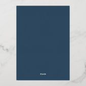 Wilde Azure-Monogramm-Hochzeit Folieneinladung (Rückseite)