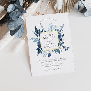 Wilde Azure-Rahmen-Hochzeit Folieneinladung