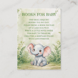 Wilde Baby Shower Bücher fürs Baby Begleitkarte
