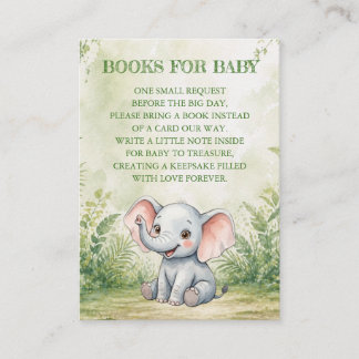 Wilde Baby Shower Bücher fürs Baby Begleitkarte