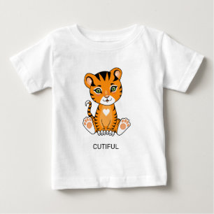 Wilde Baby-Tiger-Tier-Cartoon-T-Shirt Baby T-shirt