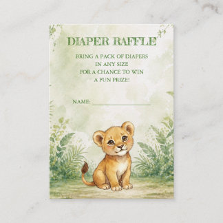 Wilde Babyparty-Windel-Raffel Begleitkarte