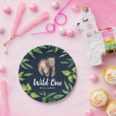 Wilde Bären Erster Geburtstag | Marine Pappteller (Party)