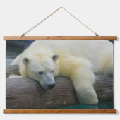 Wilde Bären - Naturpolarbär Wandteppich Mit Holzrahmen (Vorne)