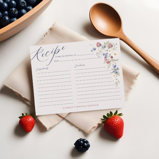 Wilde Beeren Berry Sweet Brautparty Recipe Card Begleitkarte