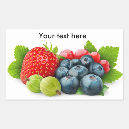 Wilde Beeren Rechteckiger Aufkleber (Vorderseite)