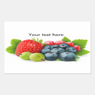 Wilde Beeren Rechteckiger Aufkleber