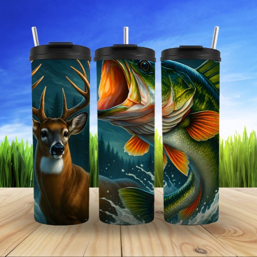 Wilde Begegnung, Wasser und Holz Thermosbecher