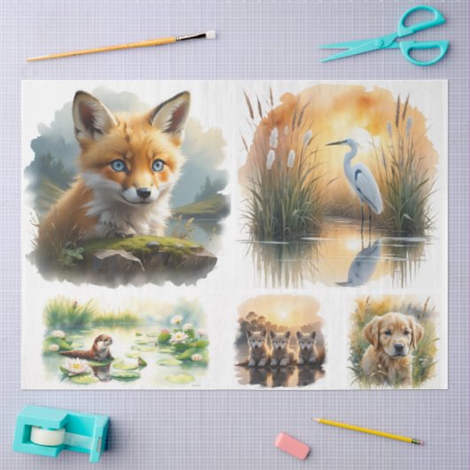 Wilde Bemalte Kollektion Seidenpapier (Basteln)