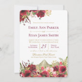 Wilde Berge Burgund-Rose Einladung (Vorderseite)