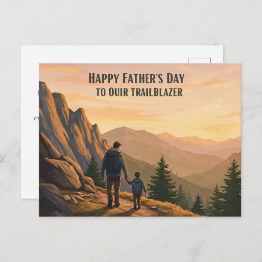 wilde Berglandschaft für den Vatertag Postkarte (Vorne/Hinten)