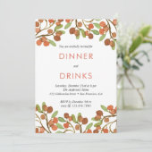 Wilde Berries Dinner and Drinks Holiday Party Einladung (Stehend Vorderseite)