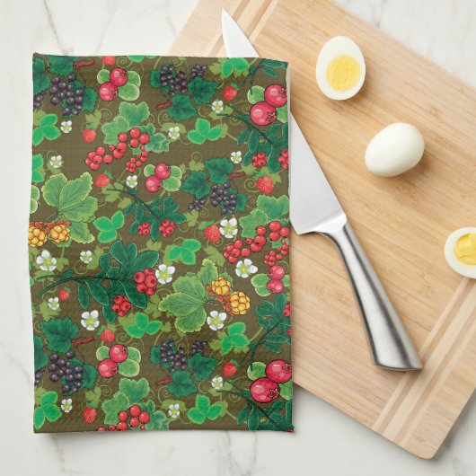 Wilde Berries Geschirrtuch (Viertel Falte)