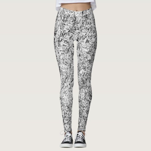 Wilde Blätter. Abstrakte Naturkunst Leggings (Vorderseite)