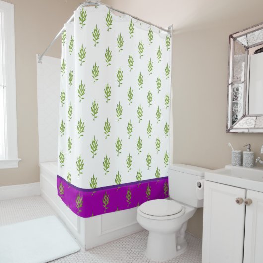 Wilde Blätter auf einem Duschvorhang (Beispiel)