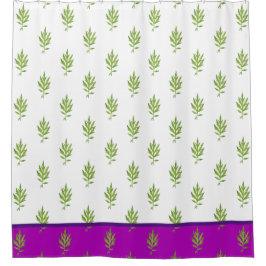 Wilde Blätter auf einem Duschvorhang