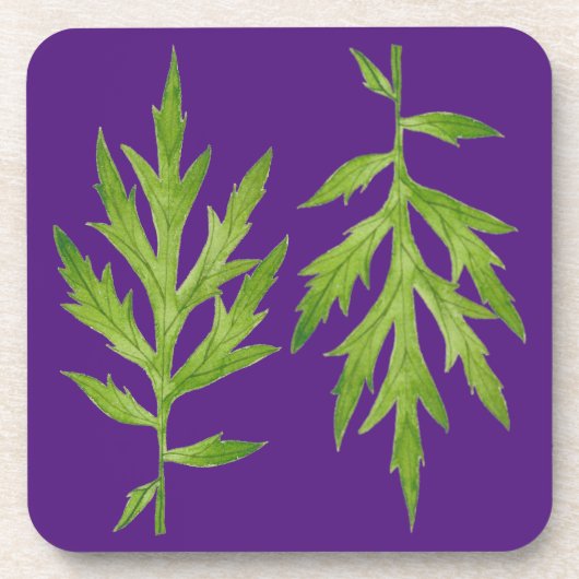 Wilde Blätter auf einem Untersetzer-Set (1) Getränkeuntersetzer (Vorderseite)