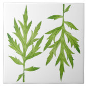 Wilde Blätter auf einer Keramik (2) Fliese (Vorderseite)