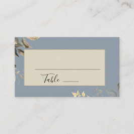 Wilde Blätter Dusty Blue Floral Wedding Platzkarte