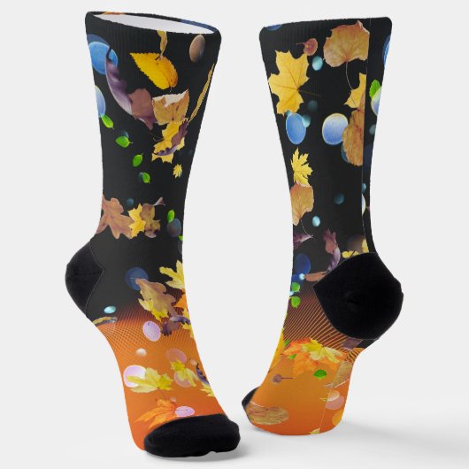 wilde Blätter fallende Crew Socken (Gewinkelt)