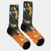 wilde Blätter fallende Crew Socken (Rechts)
