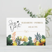 Wilde Blätter, Save the Date Einladung (Stehend Vorderseite)