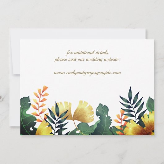 Wilde Blätter, Save the Date Einladung (Rückseite)