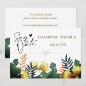 Wilde Blätter, Save the Date Einladung (Vorne/Hinten)