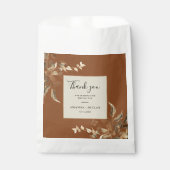 Wilde Blätter Terra Cotta Floral Wedding Geschenktütchen (Vorderseite)