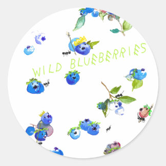 Wilde Blaubeere Runder Aufkleber