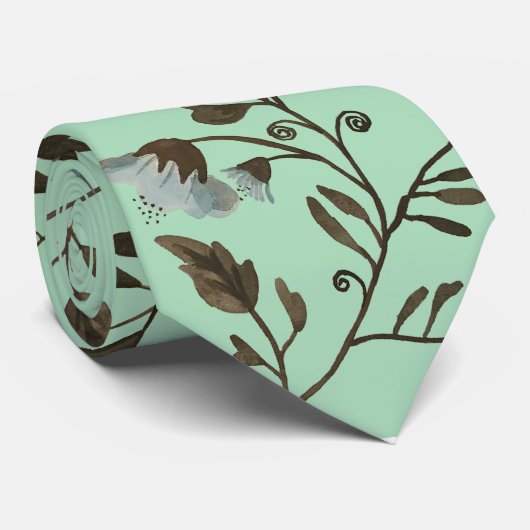 Wilde Bluebellwatercolor-Minzen-Hochzeit laden Set Krawatte (Gerollt)