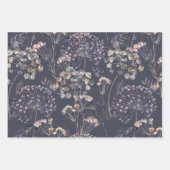 Wilde Blume 3 Packpapierblätter Geschenkpapier Set (Vorderseite)