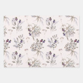 Wilde Blume 3 Packpapierblätter Geschenkpapier Set (Vorderseite 3)