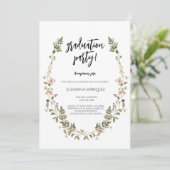 Wilde Blume Abschluss Einladung (Stehend Vorderseite)