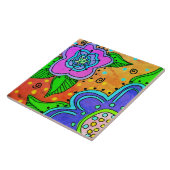 Wilde Blume Abstrakte digitale Malerei Fliese (Seite)