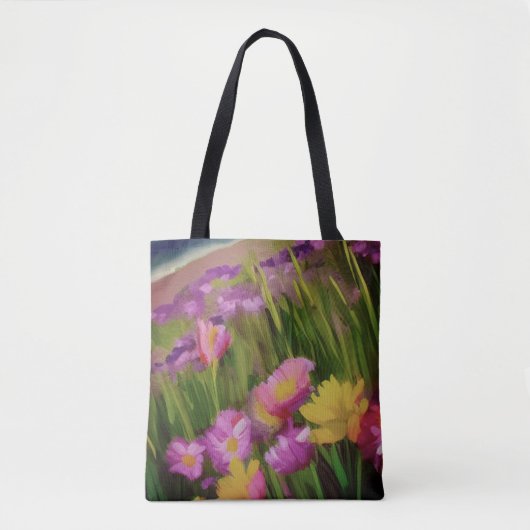 Wilde Blume am Strand Tasche (Vorderseite)