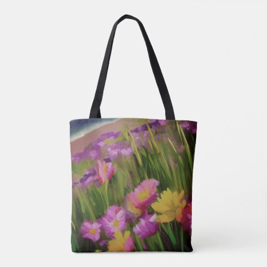 Wilde Blume am Strand Tasche (Rückseite)