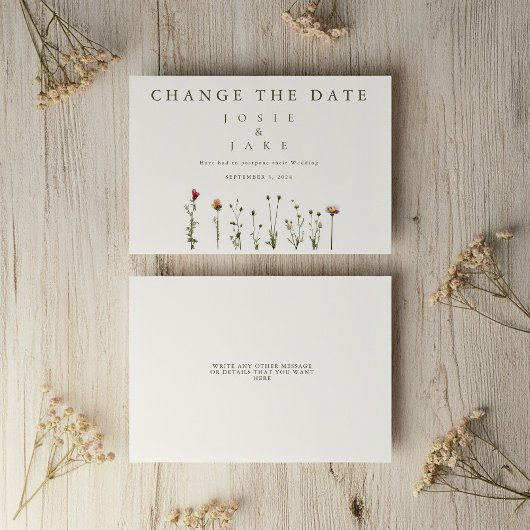 Wilde Blume ändern das Datum Save The Date