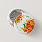 Wilde Blume Aquarell Button (Vorne & Hinten)