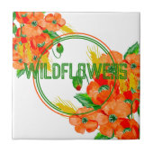 Wilde Blume Aquarell Fliese (Vorderseite)