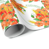 Wilde Blume Aquarell Geschenkpapier (Rolleneckpunkt)