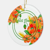 Wilde Blume Aquarell Keramik Ornament (Links)