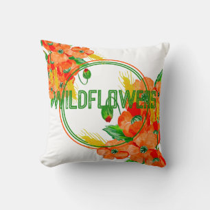 Wilde Blume Aquarell Kissen
