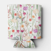 Wilde Blume Aquarell Nahtloses Design Dosenkühler (Rückseite)