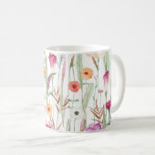 Wilde Blume Aquarell Nahtloses Design Kaffeetasse (VorderseiteRechts)
