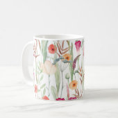 Wilde Blume Aquarell Nahtloses Design Kaffeetasse (Vorderseite Links)