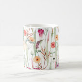Wilde Blume Aquarell Nahtloses Design Kaffeetasse (Mittel)