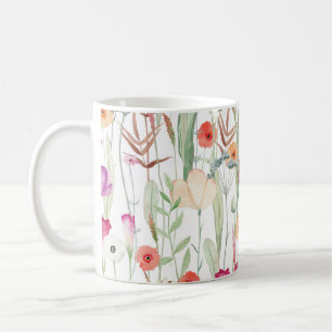 Wilde Blume Aquarell Nahtloses Design Kaffeetasse